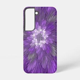 Coque Samsung Galaxy Fleur abstraite violette psychédélique Art fractal
