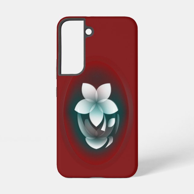 Coque Samsung Galaxy Fleur blanche miroir (Verso)