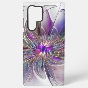 Coque Samsung Galaxy Fleur d'art fractal abstrait énergique et coloré