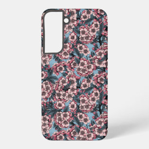 Coque Samsung Galaxy Fleur de cerisier rose et bleu