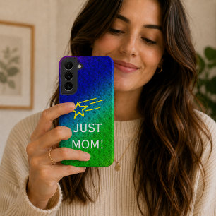 Coque Samsung Galaxy Fleur de maman motif vert bleu