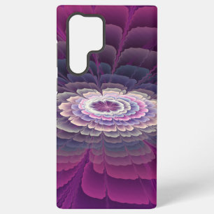 Coque Samsung Galaxy Fleur rayante Coloré Abstrait Fractal Art rose