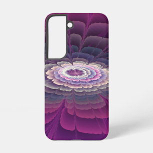 Coque Samsung Galaxy Fleur rayante Coloré Abstrait Fractal Art rose