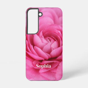 Coque Samsung Galaxy Fleur rose gros plan Personnalisée