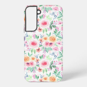 Coque Samsung Galaxy Fleurs d'aquarelle et feuilles