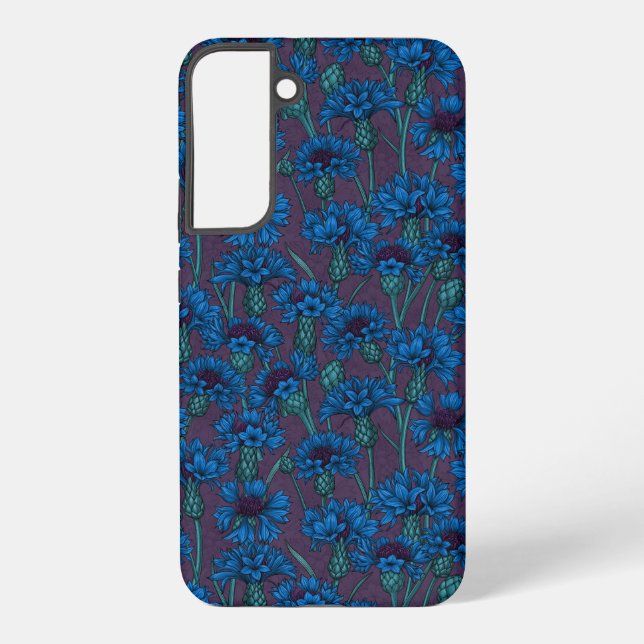 Coque Samsung Galaxy Fleurs de maïs bleues, fleurs sauvages (Verso)