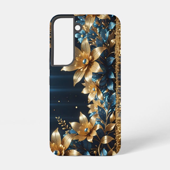Coque Samsung Galaxy Fleurs Dorées (Verso)