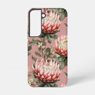 Coque Samsung Galaxy Fleurs Protea Fynbos rose blanc Boîtier de télépho