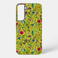 Fleurs sauvages et papillons de nuit en vert