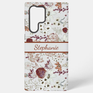 Coque Samsung Galaxy Fleurs sauvages modernes de Bourgogne   Floral boh