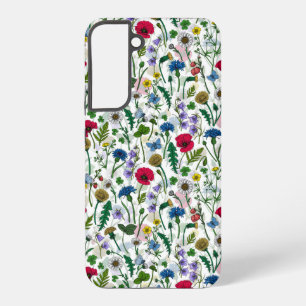 Coque Samsung Galaxy Fleurs sauvages sur blanc cassé
