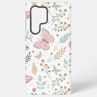 Coque Samsung Galaxy Floral Butterfly Pastel Garden Botanical Elegance