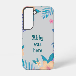 Coque Samsung Galaxy Floral hawaïen sur gris