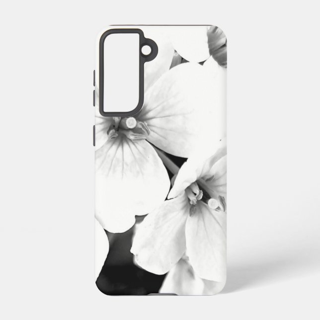 Coque Samsung Galaxy Floral noir et blanc gras (Verso)