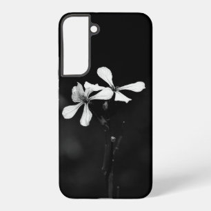 Coque Samsung Galaxy floral noir et blanc minimaliste