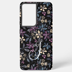 Coque Samsung Galaxy Florista aquarelle Floral sur noir