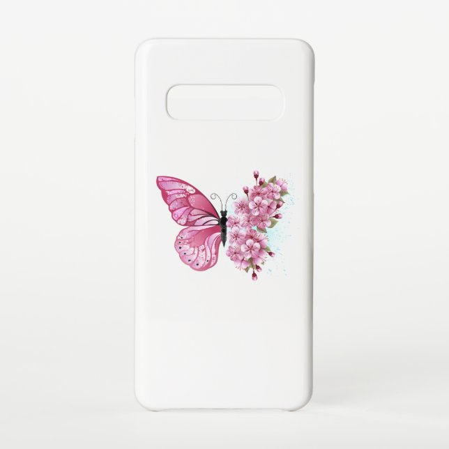 Coque Samsung Galaxy Flower Butterfly (Dos)