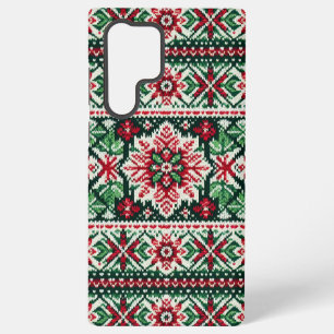 Coque Samsung Galaxy Foire de Noël/hiver île rouge et verte