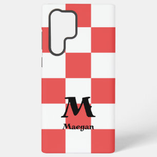 Coque Samsung Galaxy Fond à motif carreaux rouges