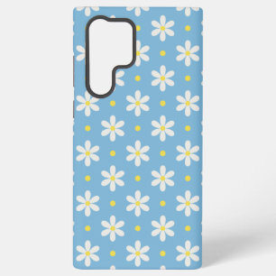 Coque Samsung Galaxy Fond personnalisé à motif de pâquerettes blanches