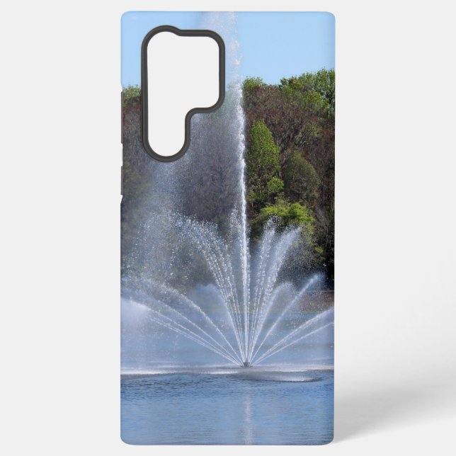 Coque Samsung Galaxy Fontaine Sur Un Lac Samsung (Verso)