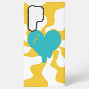 Coque Samsung Galaxy Fonte cardiaque - Turquoise et Jaune