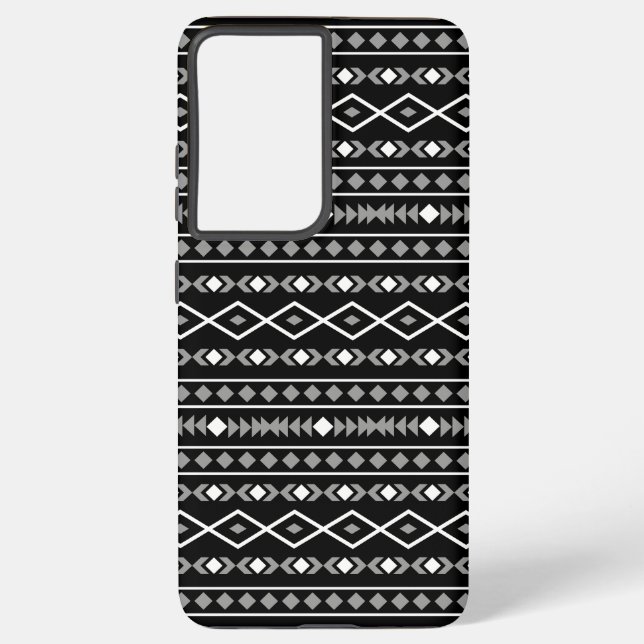 Coque Samsung Galaxy Formes Aztec Motif gris noir (Verso)