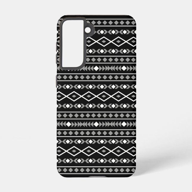 Coque Samsung Galaxy Formes Aztec Motif gris noir (Verso)