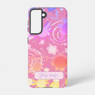 Coque Samsung Galaxy Fun rose Abstrait Floral Customisé moderne