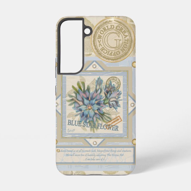 Coque Samsung Galaxy G Bureau de création Fleur bleue (Verso)