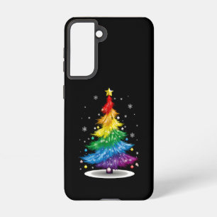 Coque Samsung Galaxy Gay LGBT Fierté Arc-en-ciel Arbre de Noël Joyeux N