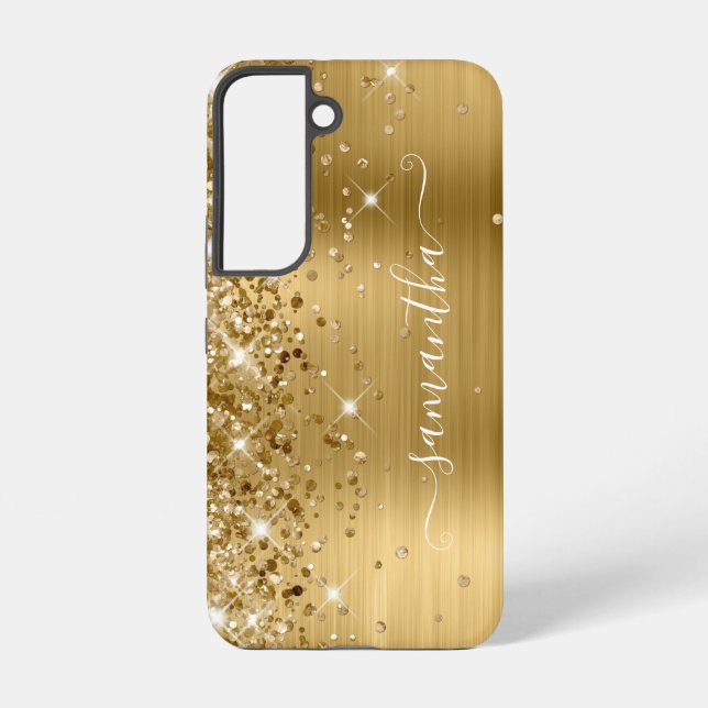 Coque Samsung Galaxy Glitterie or Foil Girl Signature (Verso)