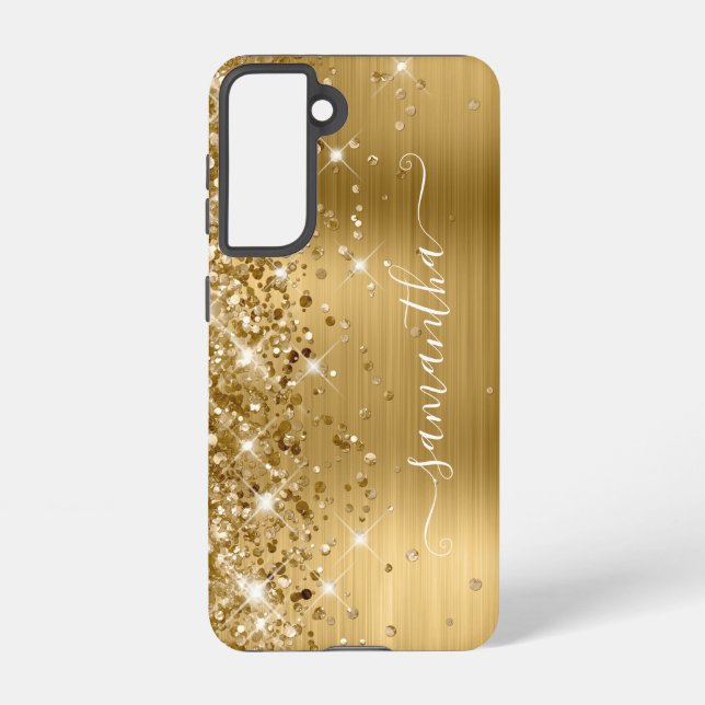 Coque Samsung Galaxy Glitterie or Foil Girl Signature (Verso)