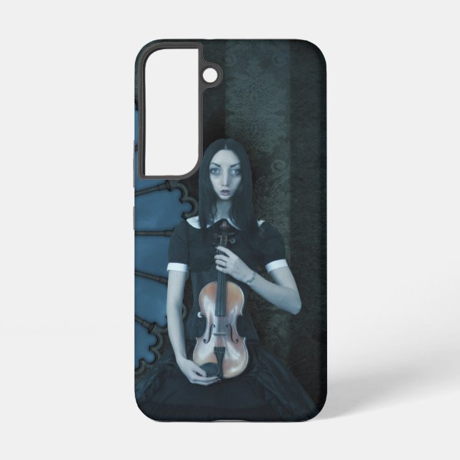 Coque Samsung Galaxy Gothique Victorian Girl tenant Violon Imaginaire f (Verso)