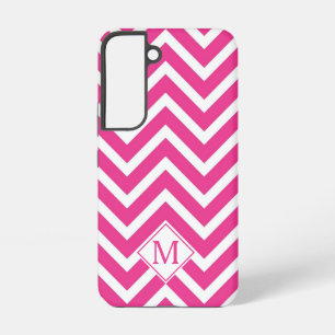 Coque Samsung Galaxy Grilles de fromage rose monogramme moderne
