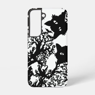 Coque Samsung Galaxy Halloween Chat Diorama avec château chauve-souris 