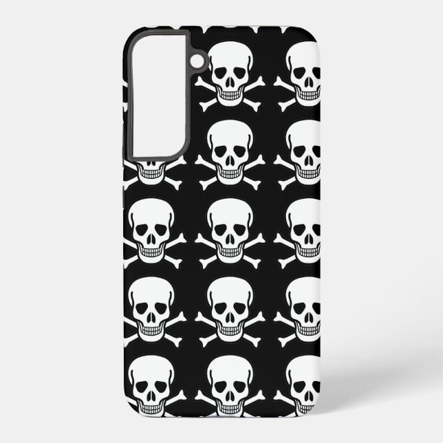 Coque Samsung Galaxy Halloween crâne et os croisés (Verso)