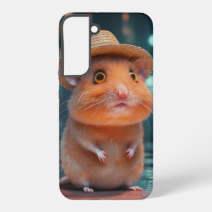 Coque Samsung Galaxy Hamster adorable en Casquette paille - Conception