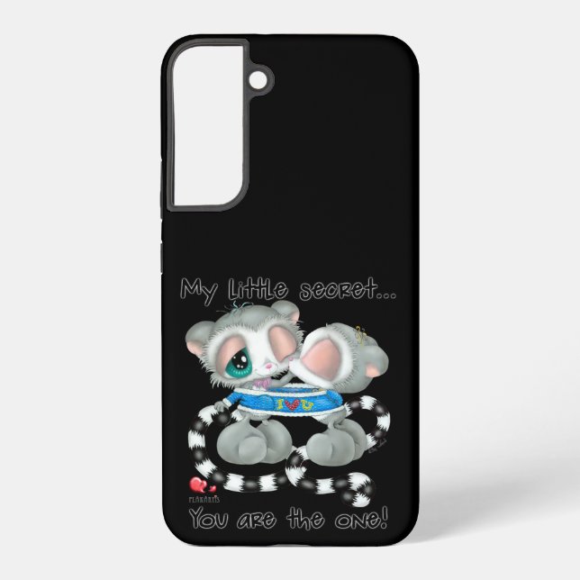 Coque Samsung Galaxy Hand-Drawn Romantic Lemur Couple in Love (Verso)