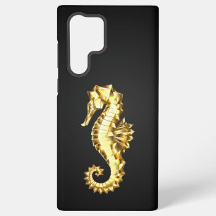 Coque Samsung Galaxy Hippocampe Polygonal Or