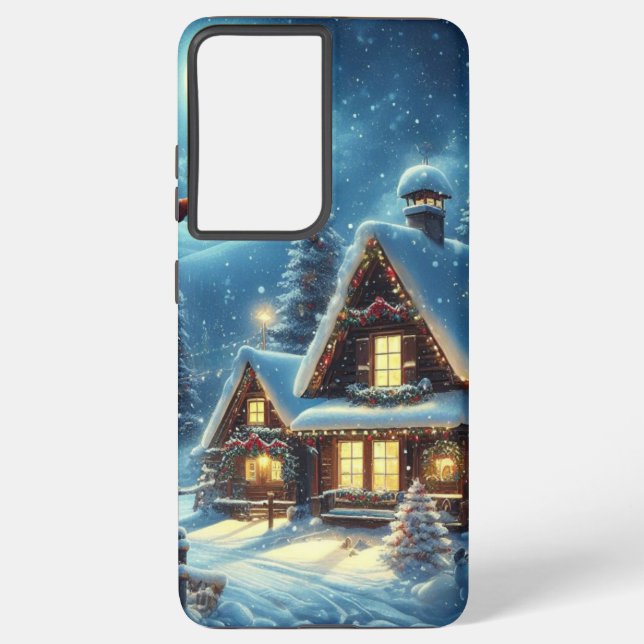 Coque Samsung Galaxy Hiver/Père Noël/Noël/Neige (Verso)