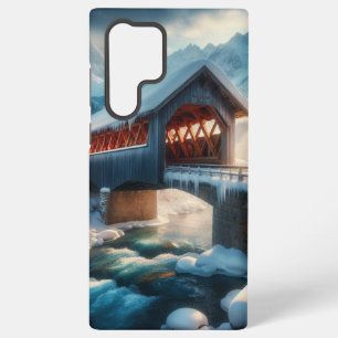 Coque Samsung Galaxy Hiver, pont enneigé et rivière