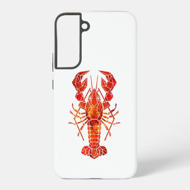 Coque Samsung Galaxy Homard polygonal rouge (Verso)