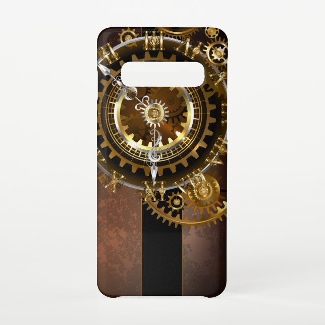 Coque Samsung Galaxy Horloge Steampunk avec des engrenages anciens (Dos)