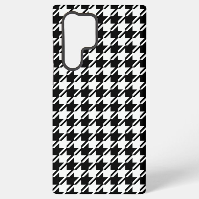 Coque Samsung Galaxy Houndstooth BW Rpt Motif (Verso)