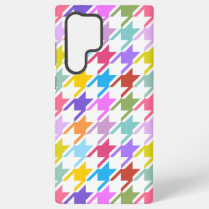 Coque Samsung Galaxy Houndstooth Multicolor+White Big Motif