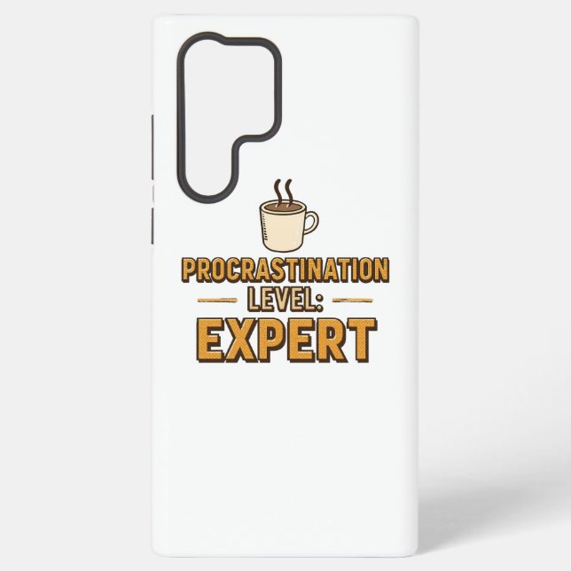 Coque Samsung Galaxy Humorous Procrastinator with Coffee (Verso)