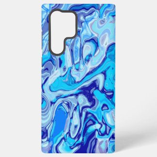 Coque Samsung Galaxy Icy Deep Sea Blue Colorful Marbre Abstrait Liquide