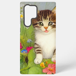 Coque Samsung Galaxy Illustration de chat souriant vintage