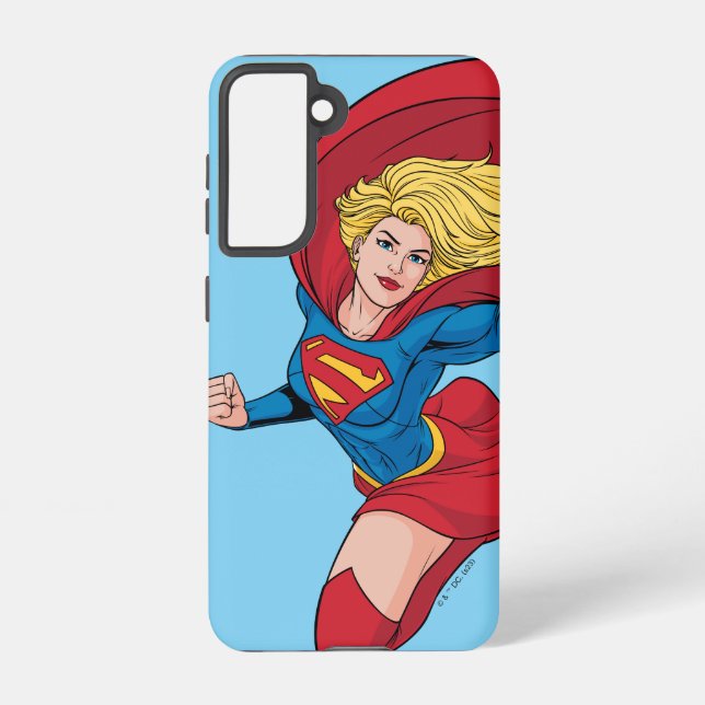 Coque Samsung Galaxy Illustration Supergirl volant vers le haut (Verso)